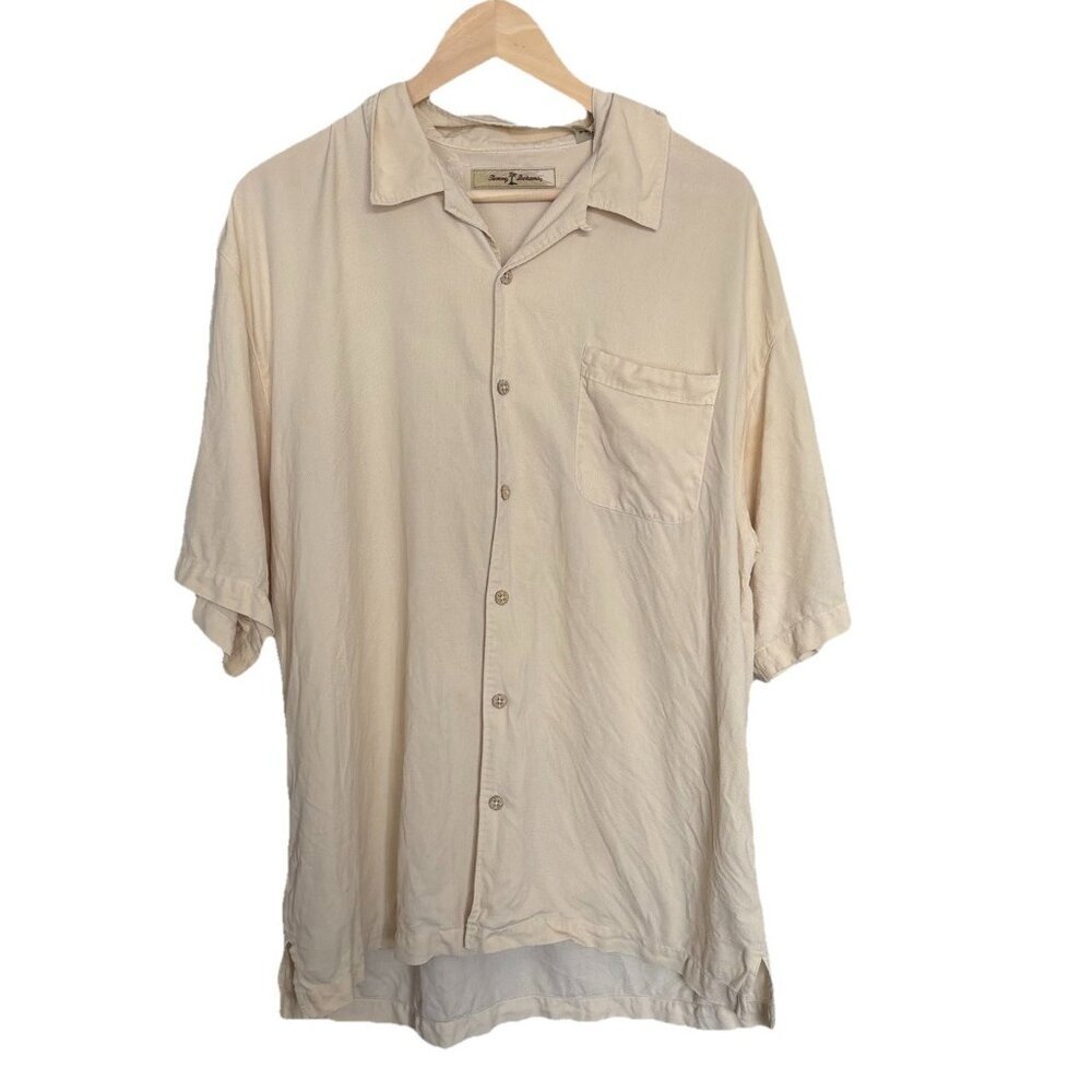 Tommy Bahama 100% Silk Shirt Mens Short Sleeve Size XL Resort Summer Beach